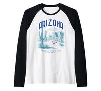 Arizona Vintage Grand Canyon Retro State Souvenir Maglia con Maniche Raglan