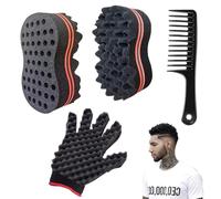 ARJDXDP 3 Pezzi Spazzola per Capelli Ricci in Spugna, Double Side Two in One Magic Twist Hair Sponge Afro, Premio Capelli Curl Spugna Brush con Piccoli Fori