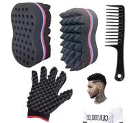 ARJDXDP 3 Pezzi Spazzola per Capelli Ricci in Spugna, Double Side Two in One Magic Twist Hair Sponge Afro, Premio Capelli Curl Spugna Brush con Piccoli Fori