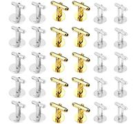 ARJDXDP Gemelli da uomo, Set di Base per Gemelli, Gemelli, Argento e oro,10 mm,12 mm,18 mm,30 Pezzi