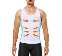 Arjen Kroos Canotta a Compressione Uomo, Canottiera Contenitiva Modellante Snellente per Nascondere Pancia, Maglia Intima Termica per Fitness Palestra Running Bianco XXL