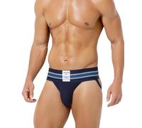 Arjen Kroos Jockstrap Uomo Sospensorio Sportivo Perizoma Slip Intimo 7.5 CM Vita a Righe Larga Elastico Tanga Traspirante Mutande per Palestra, Corsa, Vita Quotidiana, XL
