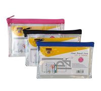 Ark Astuccio Pencil Case PVC Coloured zip 200 x 125 MM trasparente assortiti blurosanero (confezione da 12)