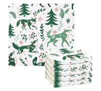 Ark Green Giocoso Lupo Inverno microfibra asciugatura asciugamano cucina 6 Pack cucina asciugamani cotone arredamento toallas de microfibra para limpieza 11x11 pollici