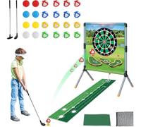 Ark miido Set Golf Bambini Adulti, Gioco Golf Chipping con Tappetino da Golf e Supporto, Famiglia Giochi Palline Golf Interno Esterno Giocattoli per Bambini