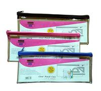 Ark Pencil Case PVC Coloured zip 330 x 125 mm trasparente assortiti (confezione da 12)