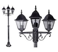 Arkadia Lampioni lega alluminio nero 4 facce Attacco E27 IP44 49xH197cm Lamp3