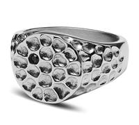 Arkai by Trendhim - Anello con sigillo da uomo, in acciaio inox argentato con zirconi neri, in acciaio inox 316L, design danese, colore acciaio, altezza del viso 15 mm, 64mm, Metallo non prezioso