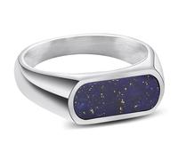 Arkai by Trendhim Anello con sigillo da uomo, in acciaio inox con pietra naturale, design danese, ideale per tutti i giorni e le occasioni, 57mm, Metallo non prezioso, Nessuna pietra preziosa