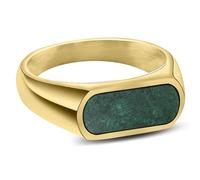 Arkai by Trendhim - Anello con sigillo da uomo in giada africana color oro, per uomo, gioiello da uomo, 62mm, Metallo non prezioso, Nessuna pietra preziosa
