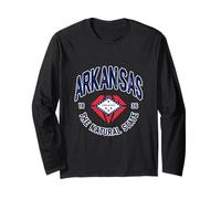 Arkansas Bandiera Stato Emblema La Natura Stato Vintage Viaggio Maglia a Manica