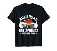 Arkansas Hot Springs National Park Retro Tramonto Viaggio Maglietta