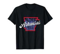 Arkansas, Natura, Paesaggio, con, Mappa, Stato, Contorno, Vendemmia Maglietta
