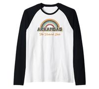 Arkansas Slogan Vintage Style Retro Testo Maglia con Maniche Raglan