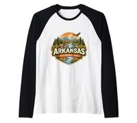 Arkansas The Natural State Souvenir Visitatore Memorabilia Viaggio Maglia con Maniche Raglan