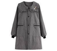 ARKCHIU Grembiule Cucina Donna Cotone, Grembiule Pulizia Manica Lunga con Tasca, per Casa E Cucina, PuliziaBlack,One Size