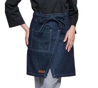 ARKCHIU Mezzo Grembiuli da Cucina con 2 Tasche, Grembiule Bar Jeans per Cucina,Ristorazione,Artigiano,Pittore,BaristaBlue,One Size