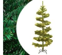 ARKEM Albero di Natale a Spirale con Base e LED Verde 150 cm PVC,Albero di Natale Luminoso Led Luci con Giochi di Luce Struttura in Metallo Decorazione Natalizia Design Minimal Artificiale Arredamento