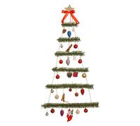 ARKEM Albero di Natale luminoso da parete, albero di Natale in legno da parete, decorazione per il soggiorno, albero a scala in legno con luci LED, decorazione da parete-A