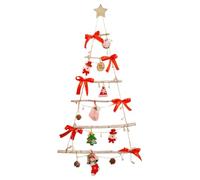 ARKEM Albero di Natale luminoso da parete, albero di Natale in legno da parete, decorazione per il soggiorno, albero a scala in legno con luci LED, decorazione da parete-A