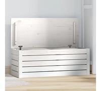 ARKEM Baule da Giardino Impermeabile, Cassapanca Contenitore da Esterno,Contenitore Portaoggetti Bianco 89x36,5x33cm Massello di Pino