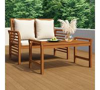 ARKEM Divano di Pallet levigata e piallata,per Interni ed Esterni Poltrona/Divano per Patio,Set Divani Giardino 2 pz Cuscini Bianco Crema in Legno Massello