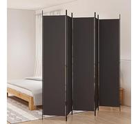ARKEM Divisorio a 5 Pannelli Marrone 250x220 cm in Tessuto,Separé Divisorio Interno, Paravento da Esterno ed Interno con Piedini, Pannelli Divisori per Ufficio, Salotto e Camera da Letto
