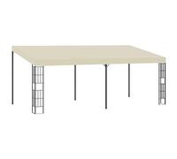 ARKEM Gazebo Pergola Con Telo Impermeabile Richiudibile E Struttura Rettangolare In Acciaio Inossidabile Ad Alta Densità, Per Arredo Giardino, Terrazzo e Attività Commerciale,Gazebo a Parete 3x6 m Cre