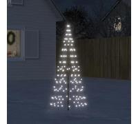 ARKEM Luce Albero di Natale su Pennone 200LED Bianco Freddo 180cm,Albero di Natale Artificiale, Folto, Effetto Realistico, Rami a Gancio, Facile Montaggio, PVC, Ignifugo