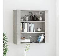 ARKEM Mobile a Parete Grigio Cemento 80x33x80 cm in Legno Multistrato,Mobile da Muro, Armadietto Bagno da Parete, Mobiletto Pensile Bagno con Ripiano Regolabile Mobile Sospeso Multiuso Salvaspazio