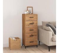 ARKEM Mobile Cassettiera Mobiletto Cassetti Settimino in Legno MDF Moderno Arredamento Casa Camera da Letto,Cassettiera 42x35x110 cm in Legno Massello di Pino