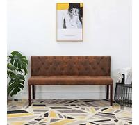 ARKEM Panca 148,5 cm Marrone in Similpelle Scamosciata,Panche contenitore per ingresso, Panca con portaoggetti, Cassapanca, panca scarpiera, Pouf Organizzatore, per corridoio, camera da letto, soggior