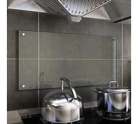 ARKEM Paraschizzi per Cucina Trasparente 80x40 cm in Vetro Temperato,Pannello Paraschizzi Cucina Adesivo da Parete,Ignifugo e Resistente all'Acqua Paraspruzzi Lavandino