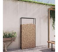 ARKEM Portalegna da Esterno per Legna da Ardere Robusto Impilatore di Legno Scaffale Porta legnaia da ardere,Portalegna Nero Opaco 110x28x214 cm in Acciaio