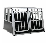 ARKEM Trasportino per Cani - Rigido, in Alluminio, da Viaggio, Richiudibile, da Auto, Resistente, Trapezoidale - Gabbia, Scatola, Box da Trasporto per Animali, Cuccioli,Trasportino per Cani con Doppia