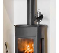 ARKEM Ventola per Stufa Alimentazione a Calore 2 Lame Nero,Ventilatori per stufe a Legna, ventilatori per forni, ventilatori per camini Non elettrici, bruciatori/stufe/camini ecologici