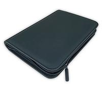 Arkero-G® Raccoglitore a 4 tasche con cerniera di alta qualità, nero/nero, 160 carte di album/chiusura lampo, Pokemon, Magic, Yugioh