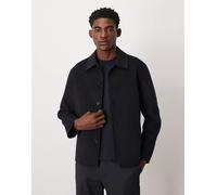 ARKET - Camicia giacca blu navy a doppio strato in misto lana 56