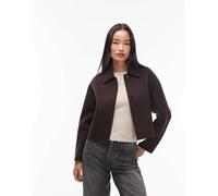 ARKET - Camicia giacca corta marrone misto lana a doppio strato 44