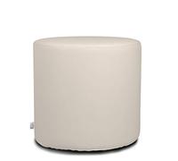 ARKETICOM CHILL Pouf Poggiapiedi Rotondo Ecopelle Sfoderabile PUFF Beige 35x35