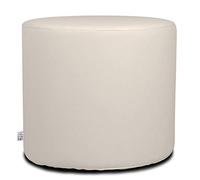 ARKETICOM Chill Pouf Poggiapiedi Rotondo Ecopelle Sfoderabile Puff Beige 42x42