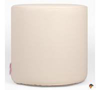 ARKETICOM CHILL Pouf Poggiapiedi Rotondo Ecopelle Sfoderabile PUFF Beige 55x42