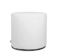 ARKETICOM CHILL Pouf Poggiapiedi Rotondo Ecopelle Sfoderabile PUFF Bianco 35x35