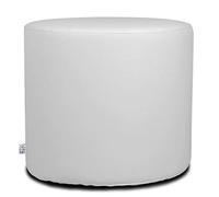 ARKETICOM CHILL Pouf Poggiapiedi Salotto Puff ROTONDO sfoderabile Bianco 42x42