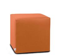 ARKETICOM Dado Pouf Poggiapiedi CUBO Ecopelle Sfoderabile Puff Arancione 35 cm