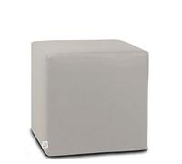 ARKETICOM Dado Pouf Poggiapiedi CUBO Ecopelle Sfoderabile Puff Beige 42 cm