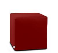 ARKETICOM Dado Pouf Poggiapiedi CUBO Ecopelle Sfoderabile Puff Bordeaux 42 cm