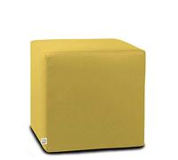 ARKETICOM Dado Pouf Poggiapiedi CUBO Ecopelle Sfoderabile Puff Giallo 35 cm