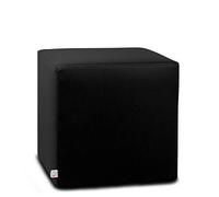 ARKETICOM Dado Pouf Poggiapiedi CUBO Ecopelle Sfoderabile Puff Nero 42 cm