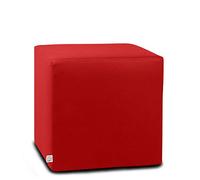 ARKETICOM Dado Pouf Poggiapiedi CUBO Ecopelle Sfoderabile Puff Rosso 35